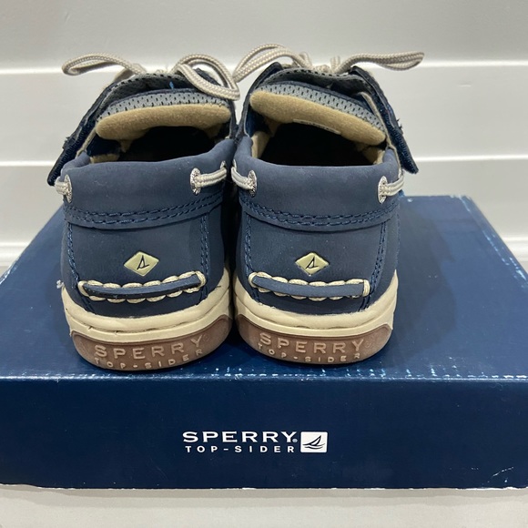 Like New (Worn Once) Navy Sperry Billfish Boys/Kids Leather Shoes Sneakers Sz 11 - Picture 3 of 6
